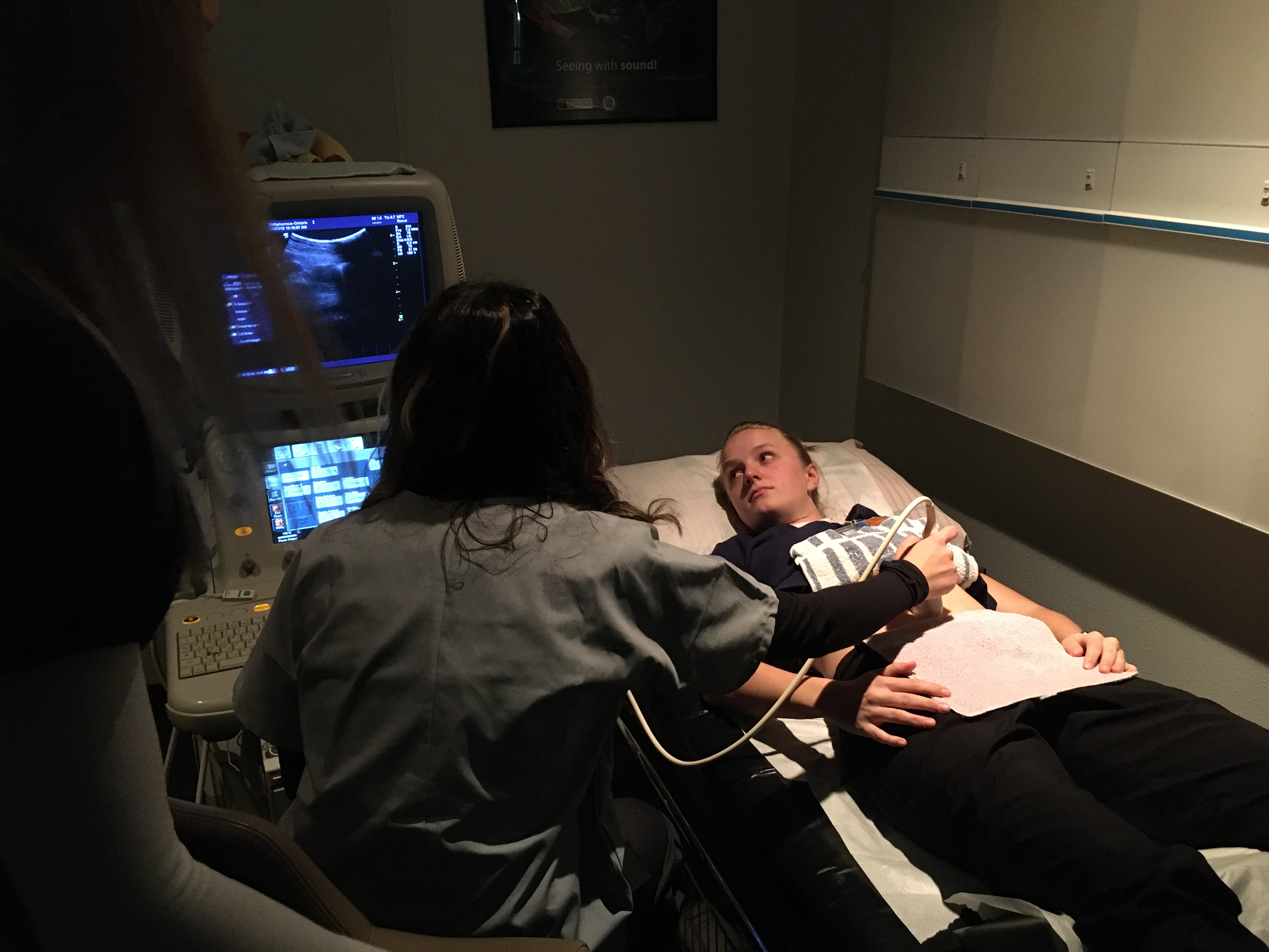 Students touring sonography technology