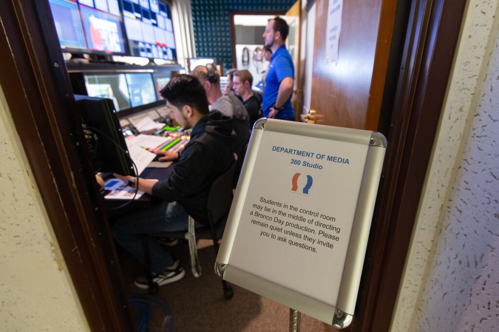 The Department of Media tours their broadcast facilities on Bronco Day