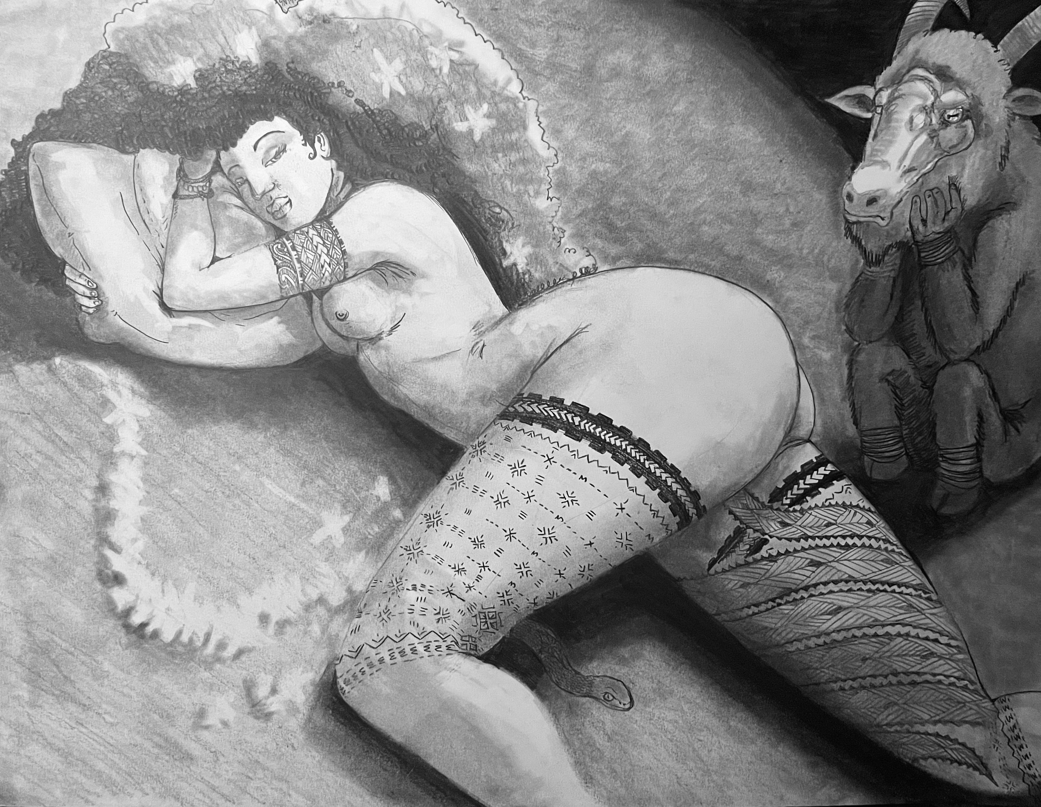 Lust graphite drawing.