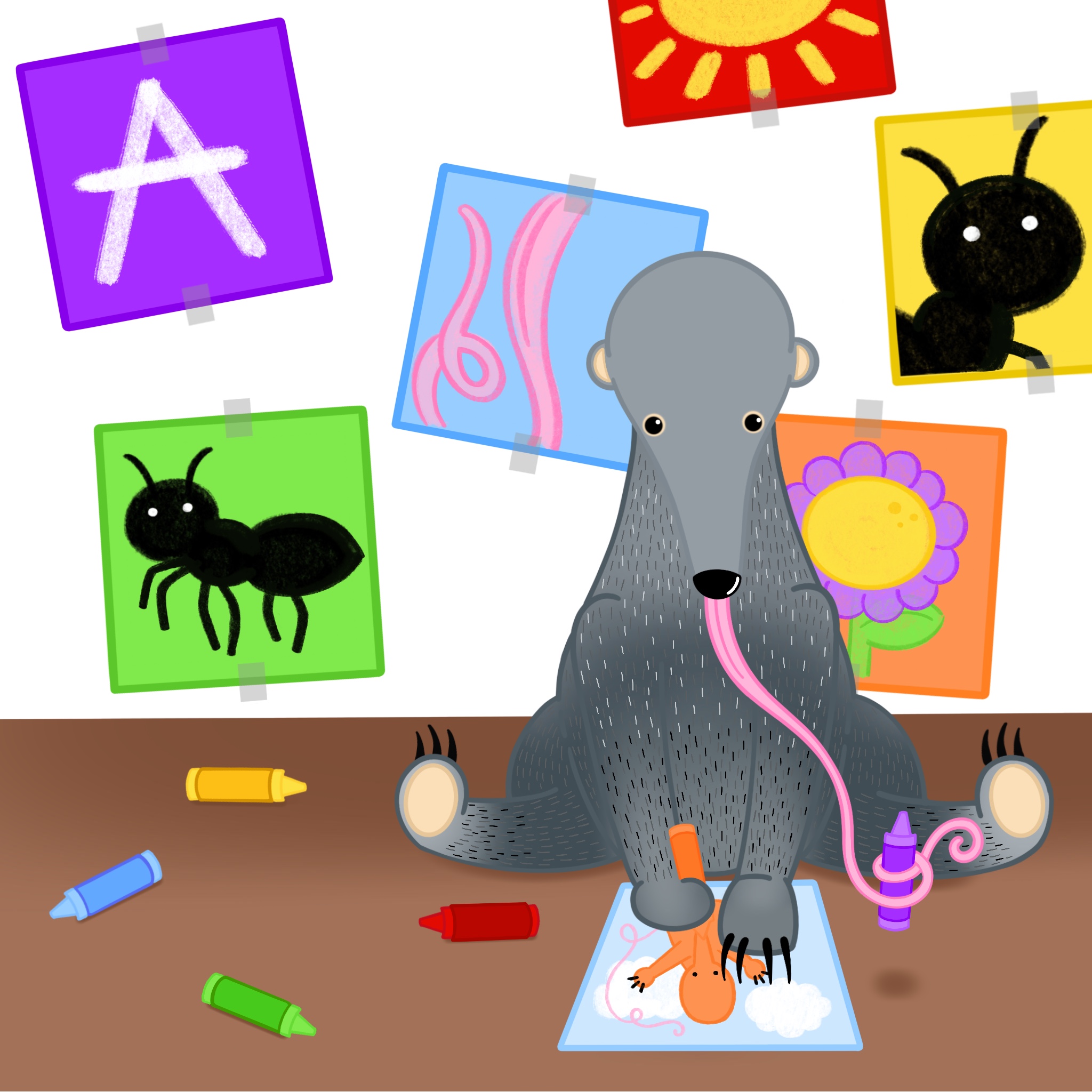 Artistic Anteater digital illustration.