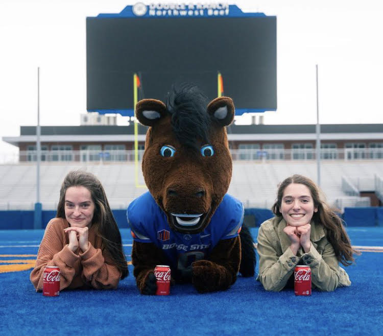 Bella and Gracie Hall with Buster Bronco