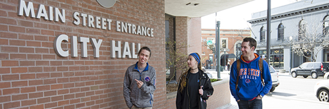 photo of students at city hall