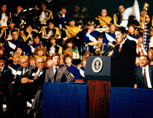 1985: President Ronald Reagan at Taco Bell Arena