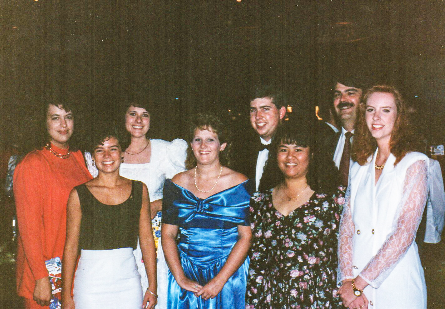 Amy Clark with the Boise State College Kiwanis Club in Nashville for a convention, 1991. 