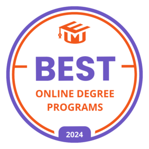 A badge recognizing Boise State for having one of the best online health programs. 