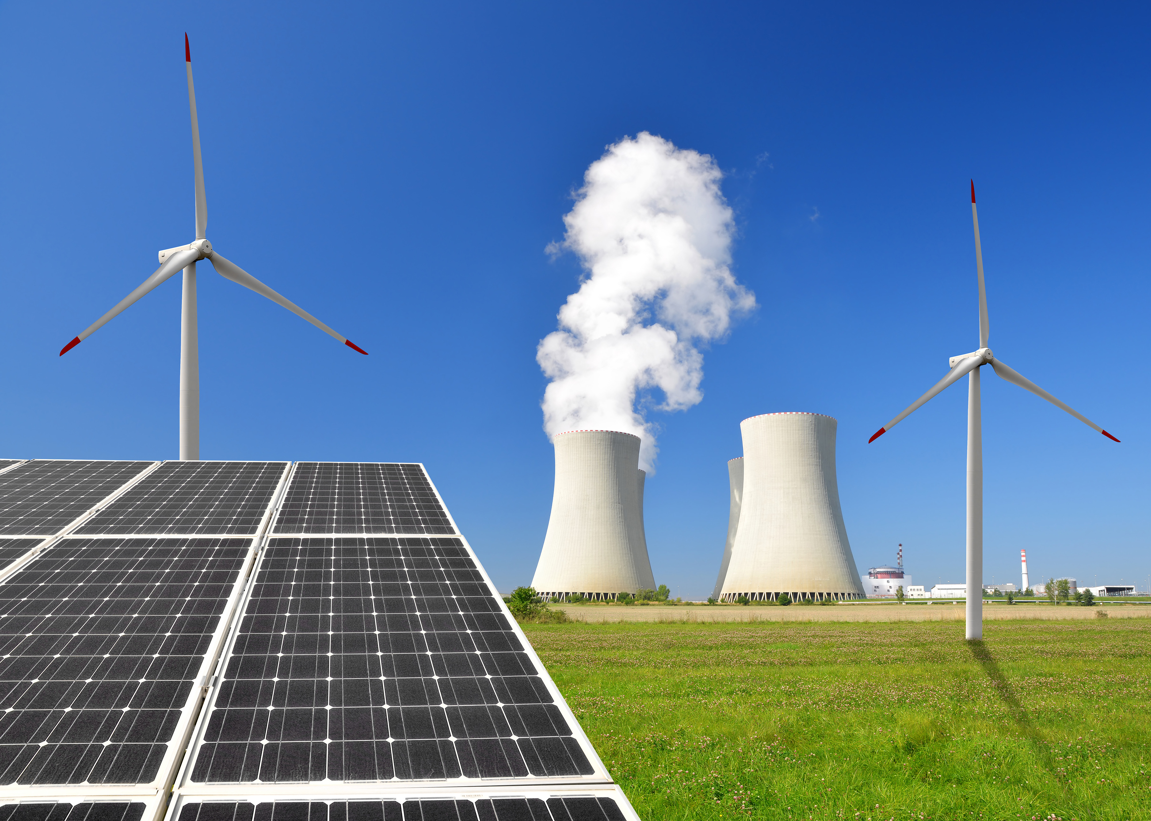 Wind, solar and nuclear energy