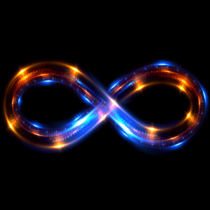 infinity symbol on black