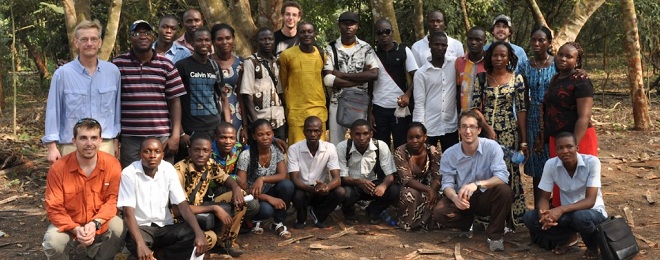 Geosciences faculty (Bradford), students, and alumni working with Benin students and faculty on solving a water problem - funded by Geoscientists without Borders
