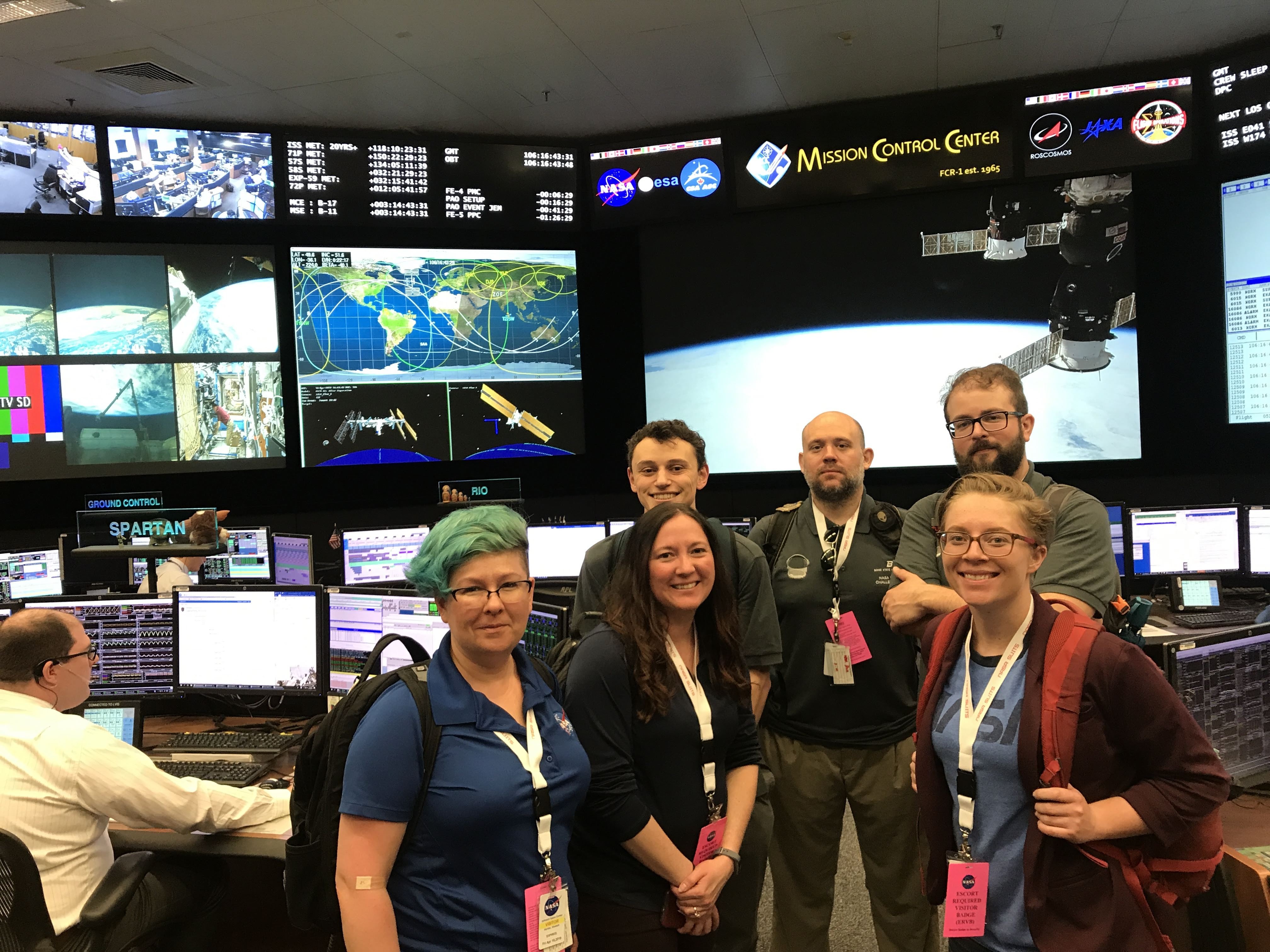 VIP Team photograph at Johnson Space Center's control room