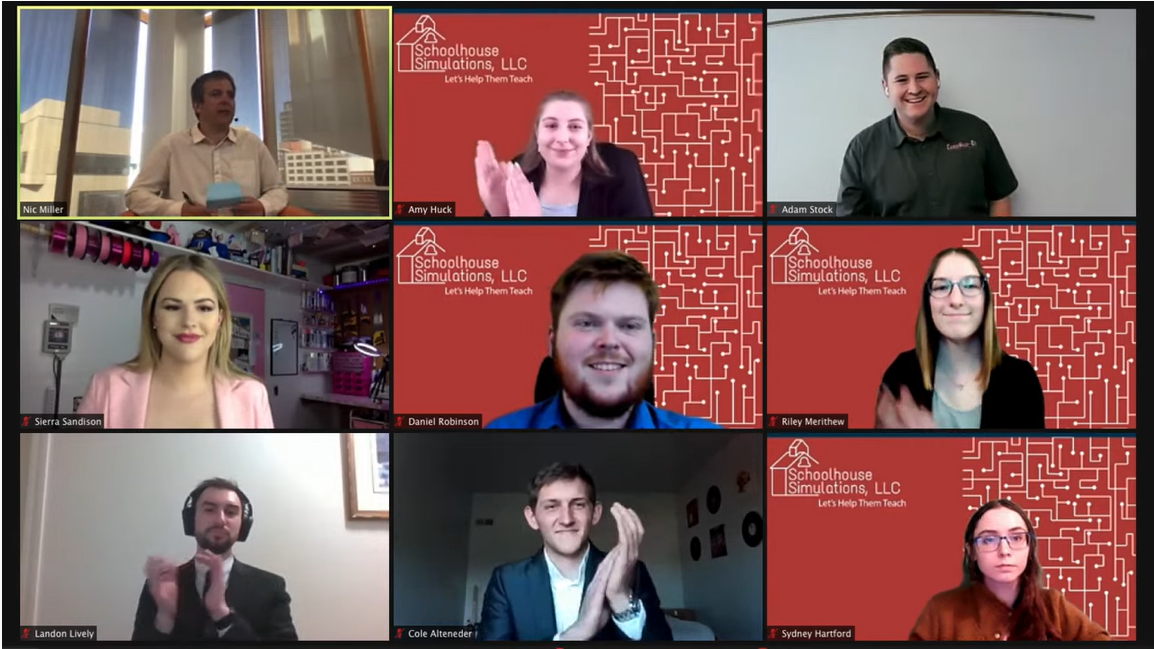 Collage of participants on the zoom call