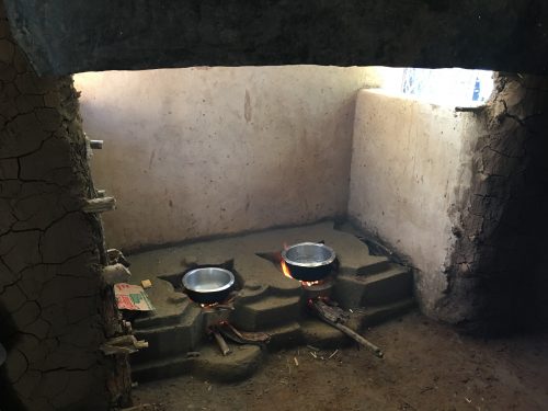 Kitchen interior in concrete room in Kenya