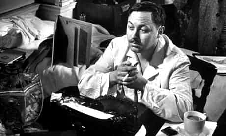 A photograph of Tennessee Williams at work.