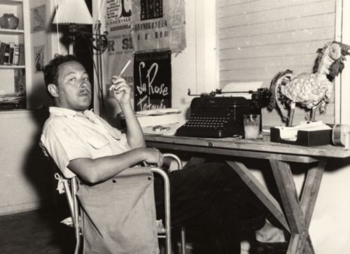 Image of Tennessee Williams in Florida in the 1950s. 