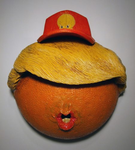 Ceramic piece by Jim Budde, "Mr. Orange."