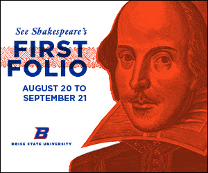 Digital ad to promote First Folio event at Boise State