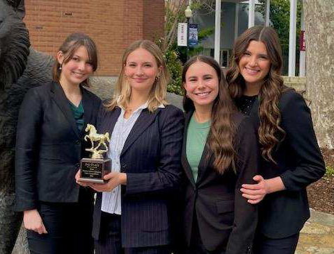 Boise State Professional student team with their 2nd place trophy