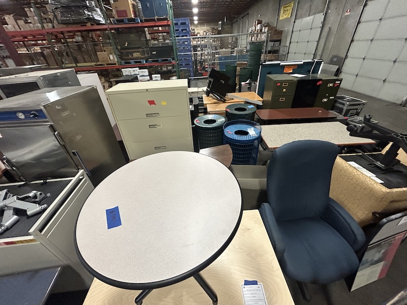 Warehouse items in storage