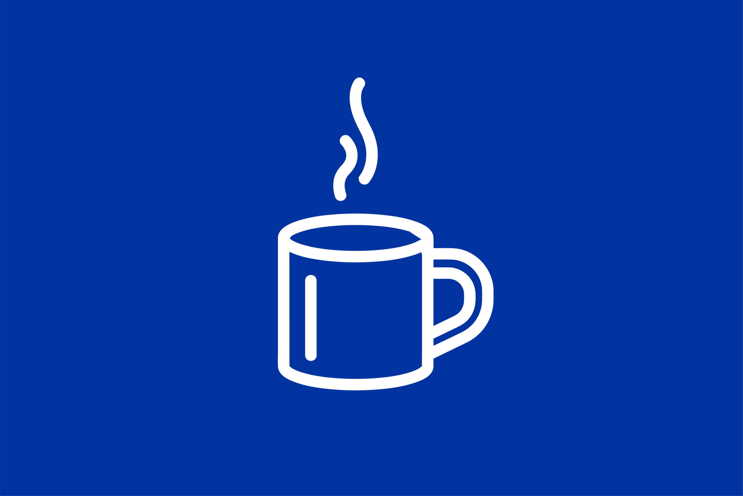 white mug image on a blue background
