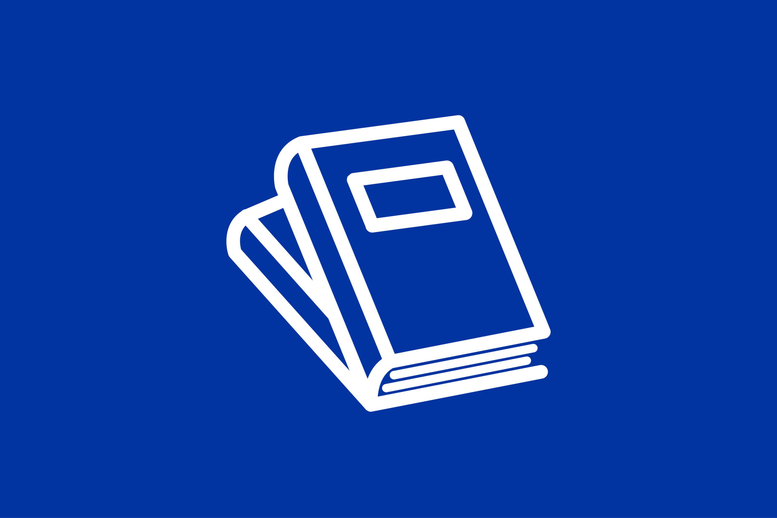 white books icon on a blue background
