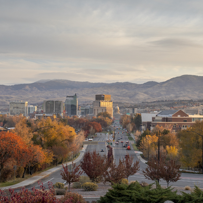 Boise Cityscape and Foothills in fall