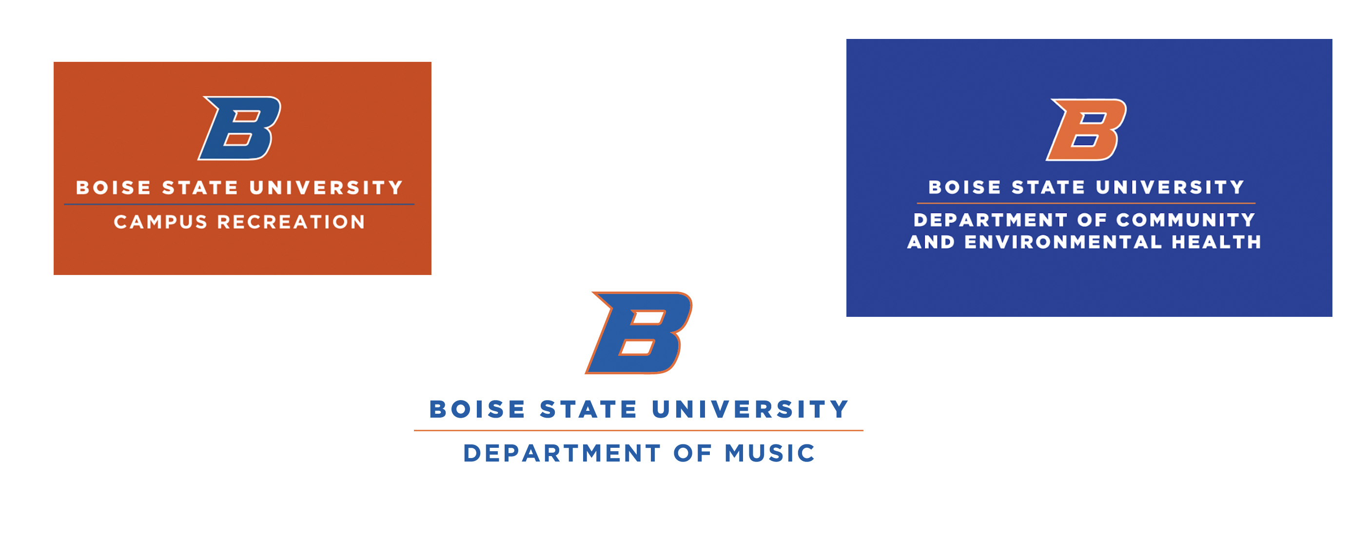 Blue, orange, or white merchandise marks with department names