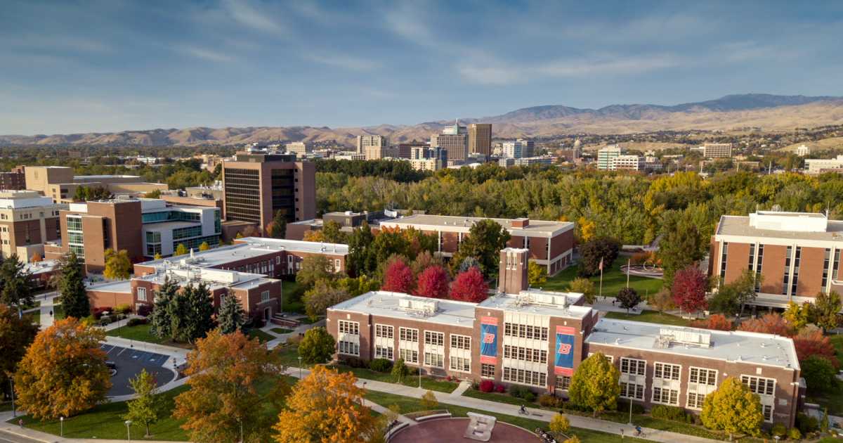 An aerial view of Boise State Campus
