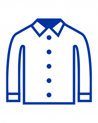 Blue icon of a collard shirt