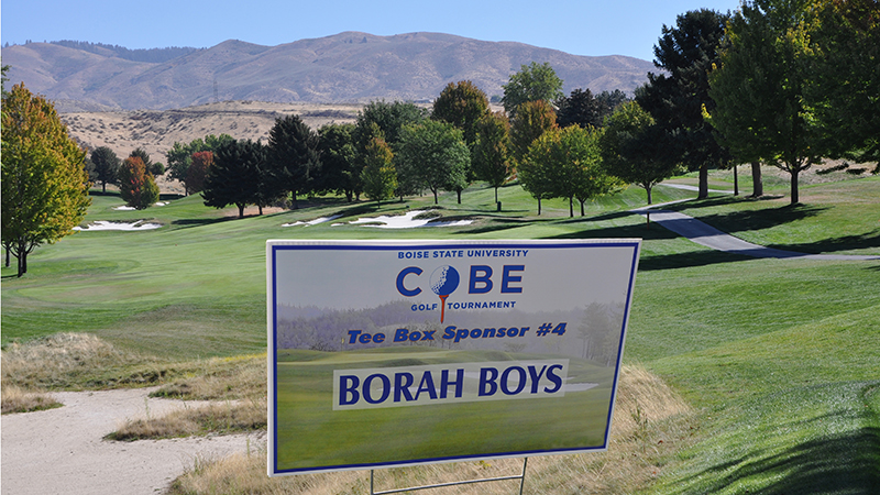 hole sponsor sign at crane creek country club