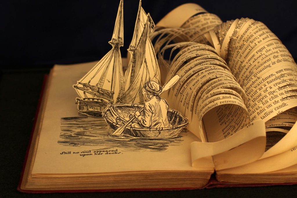 picture of book and ship for Moby Dick