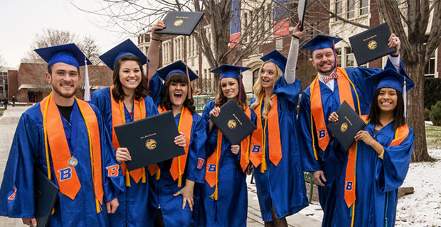 picture of multiple boise state graduates