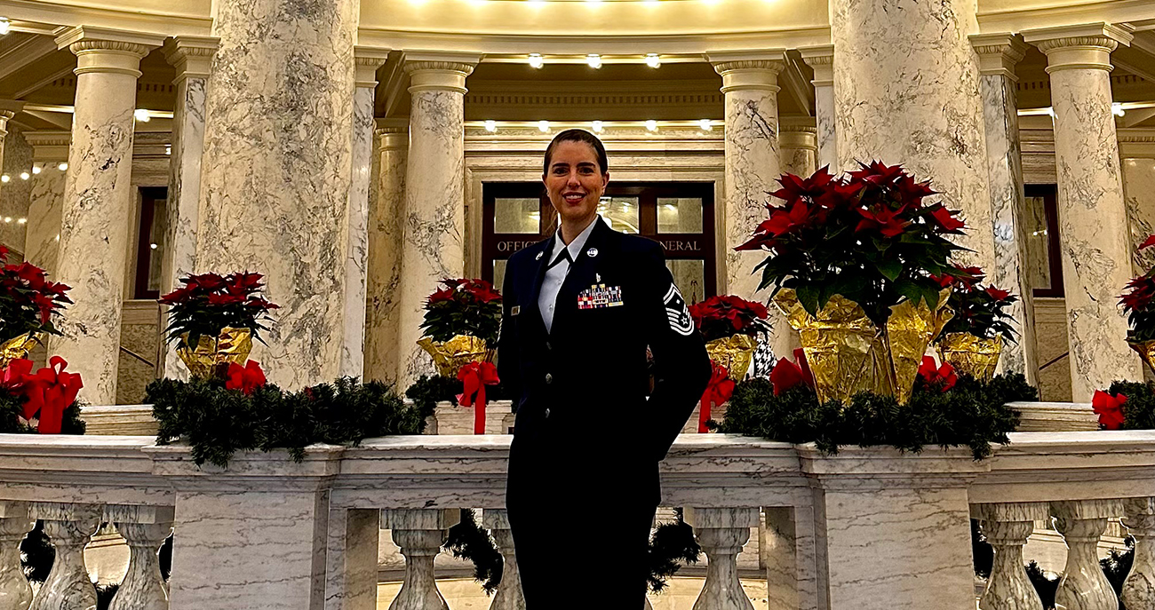 Abbey Gatlin in her Air Force uniform