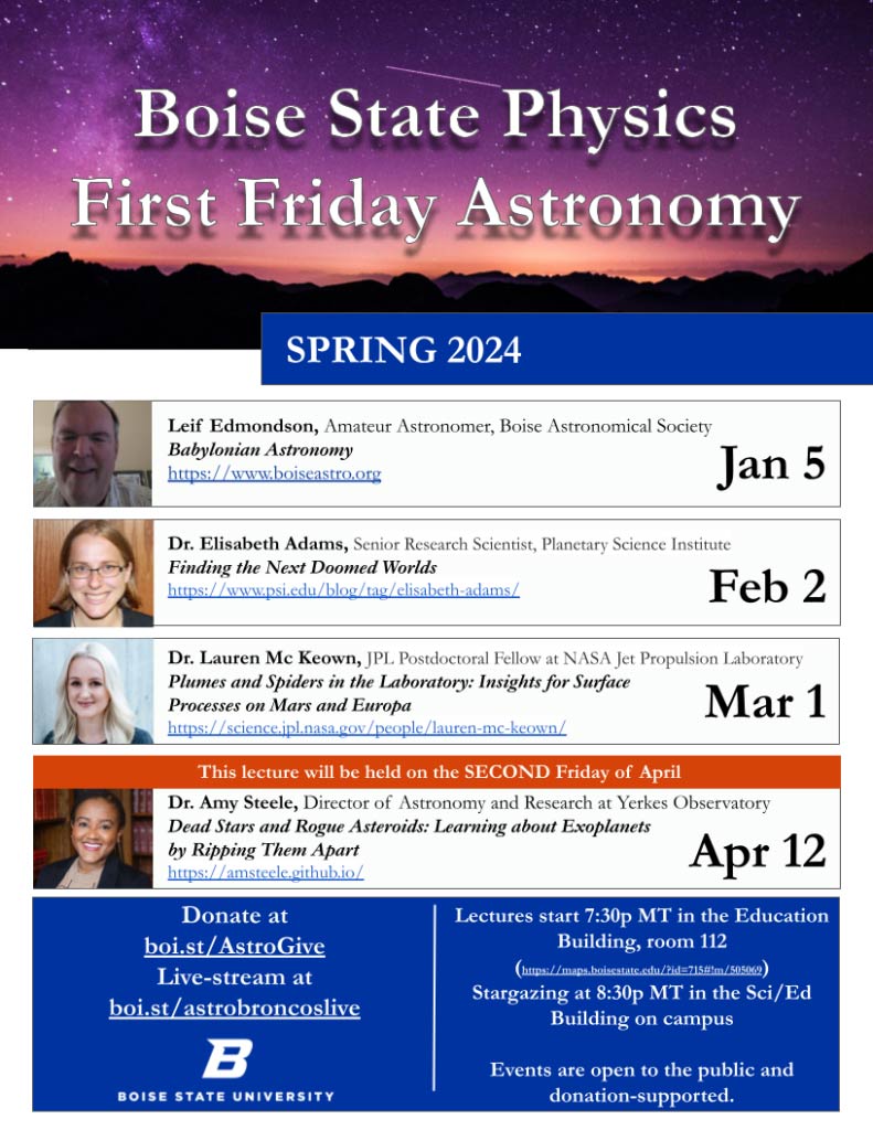 First Friday Astronomy Spring 2024 Lineup