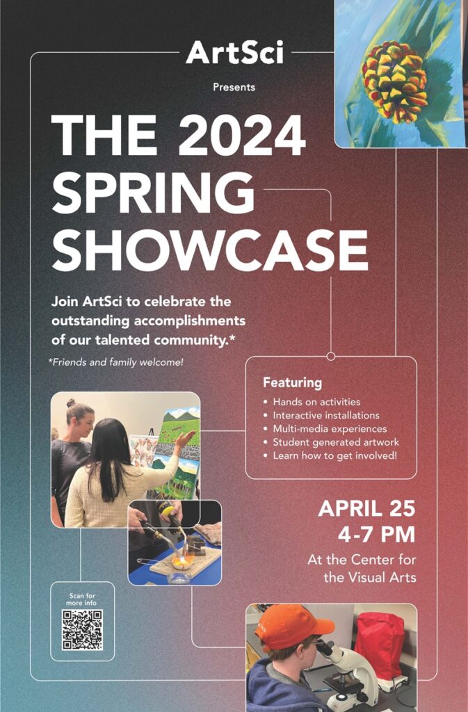 Post with information about the 2024 ArtSci Spring Showcase event