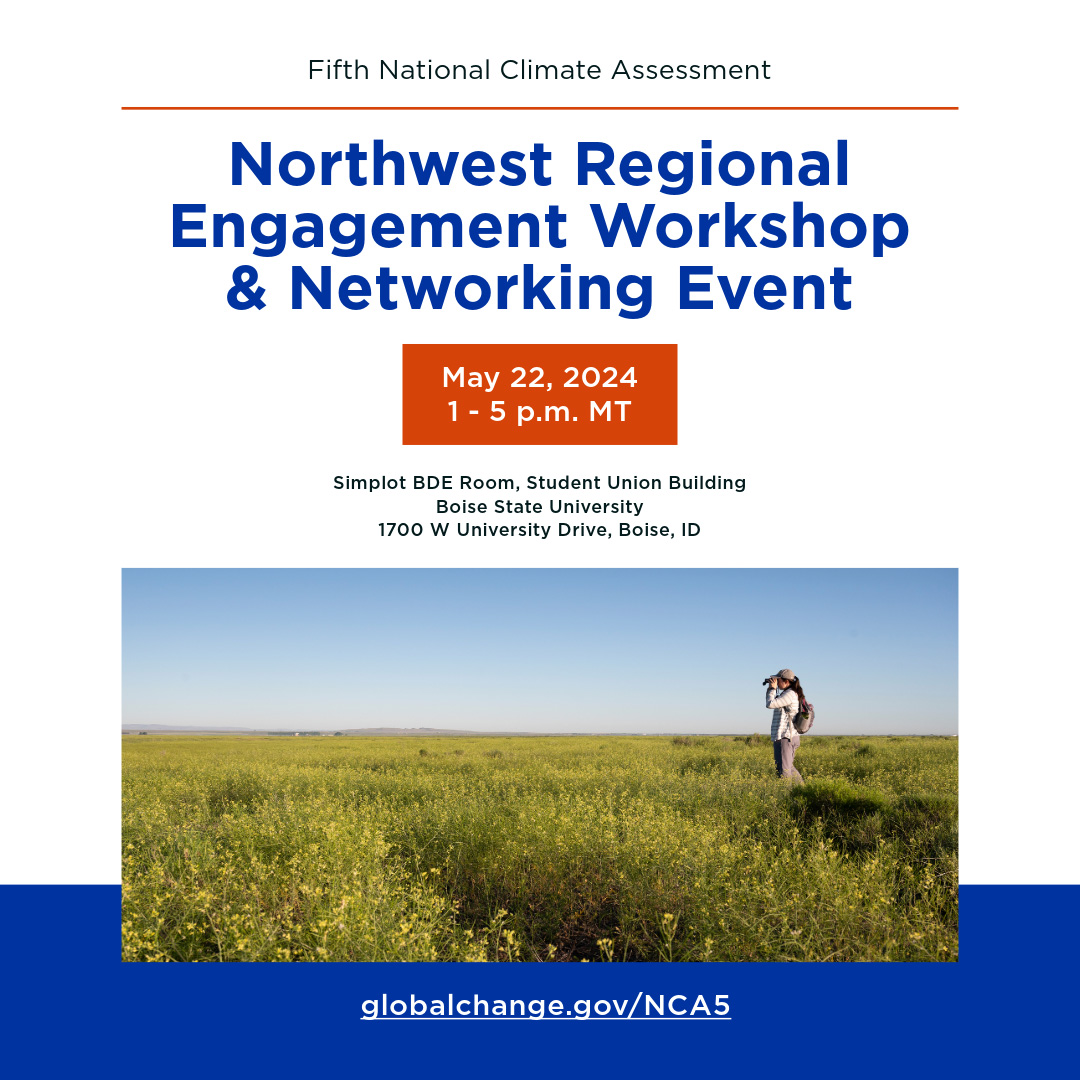 Poster for the NCA5 regional workshop at Boise State University