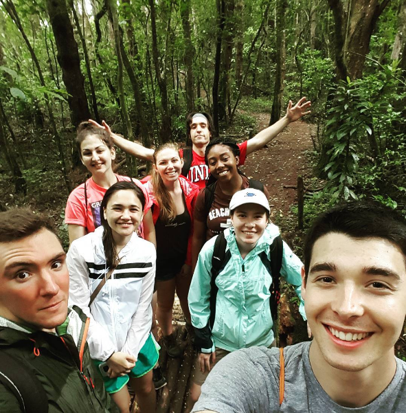 Blake Simony and group in forest of costa rica
