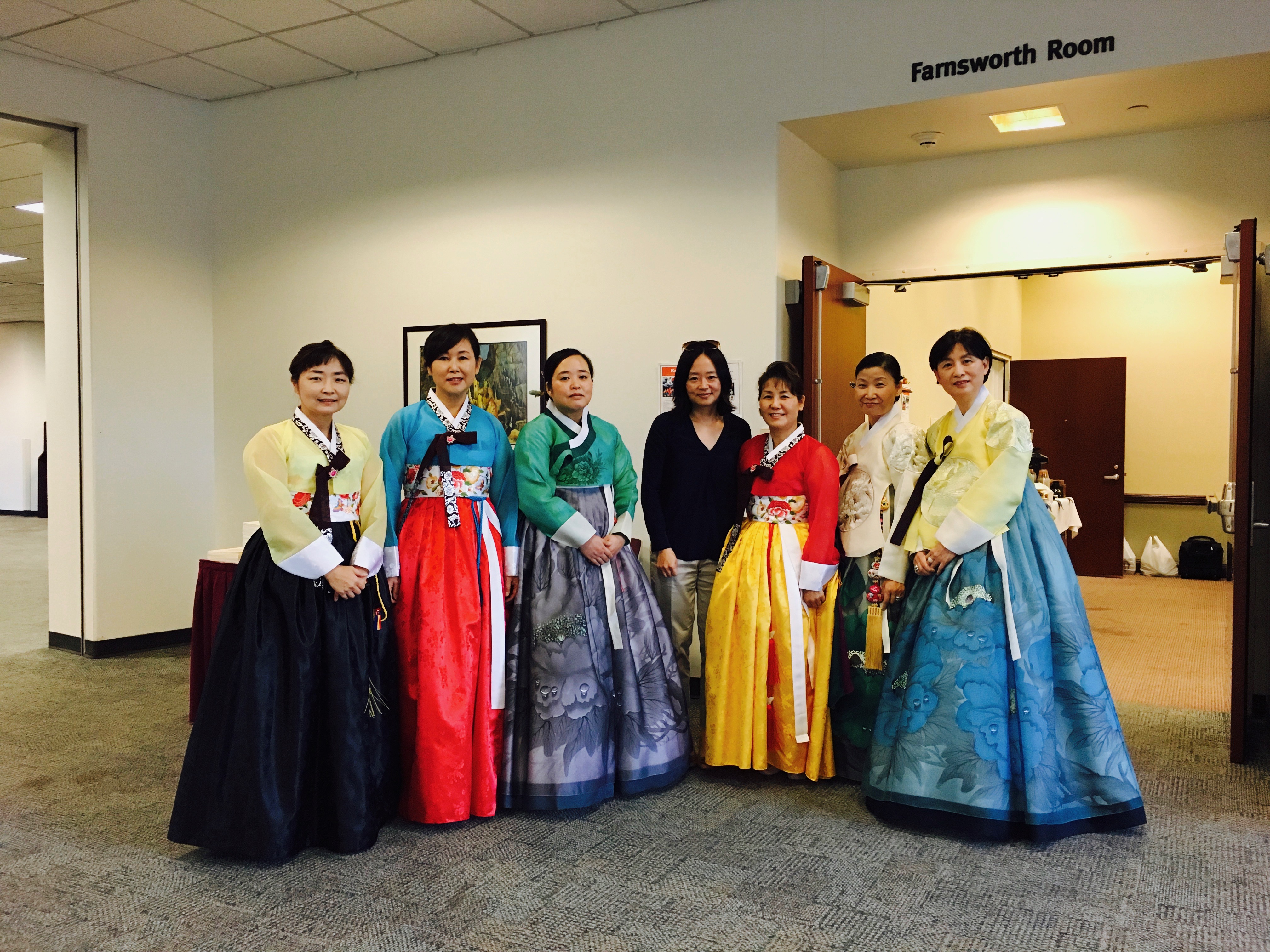 Students in traditional Korean dress