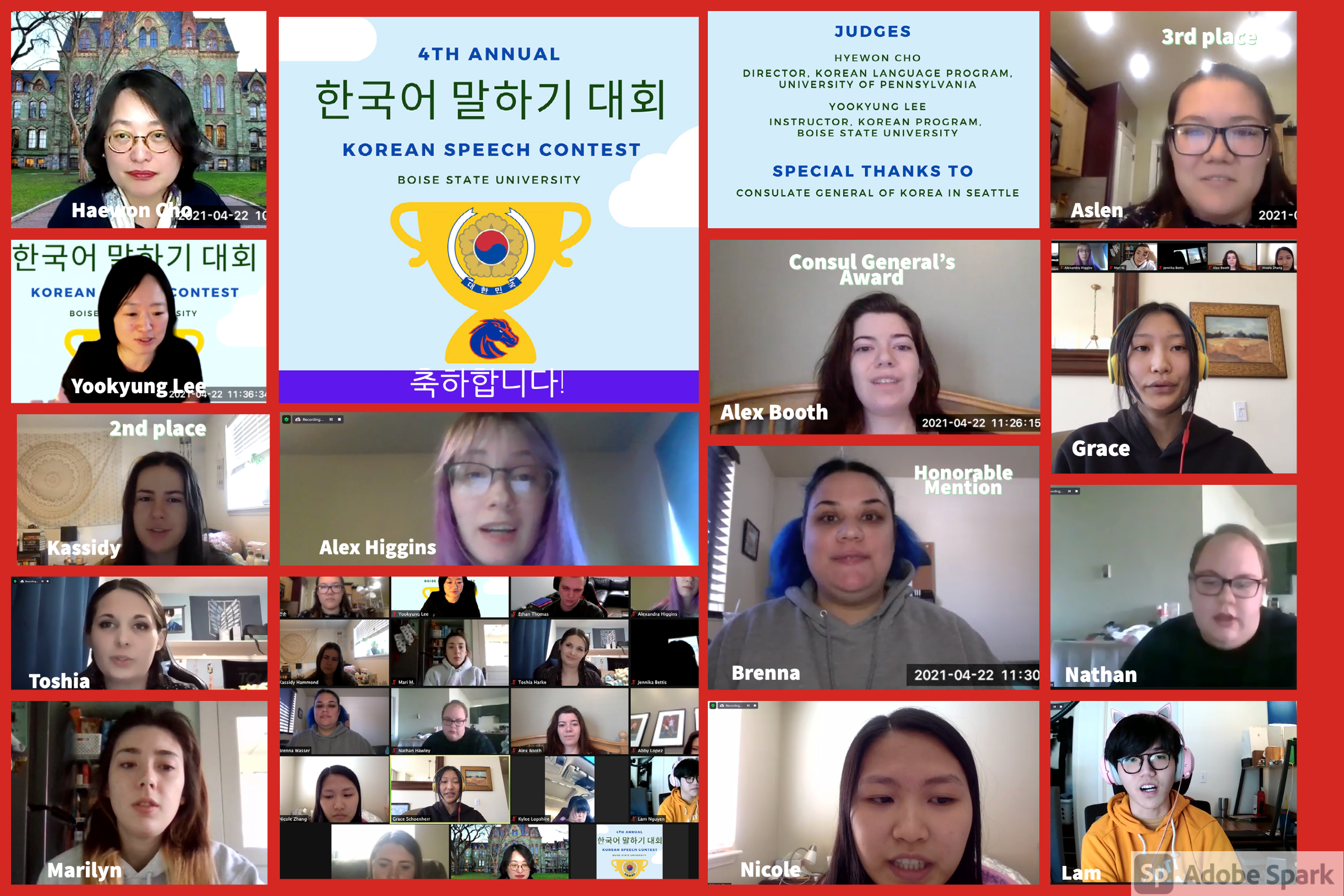 Photo of Korean Speech Contest Participants