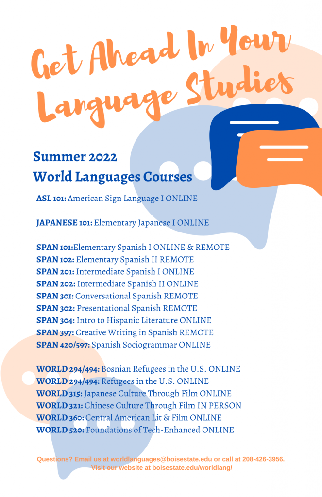 Get ahead in your language studies flyer - text description on page