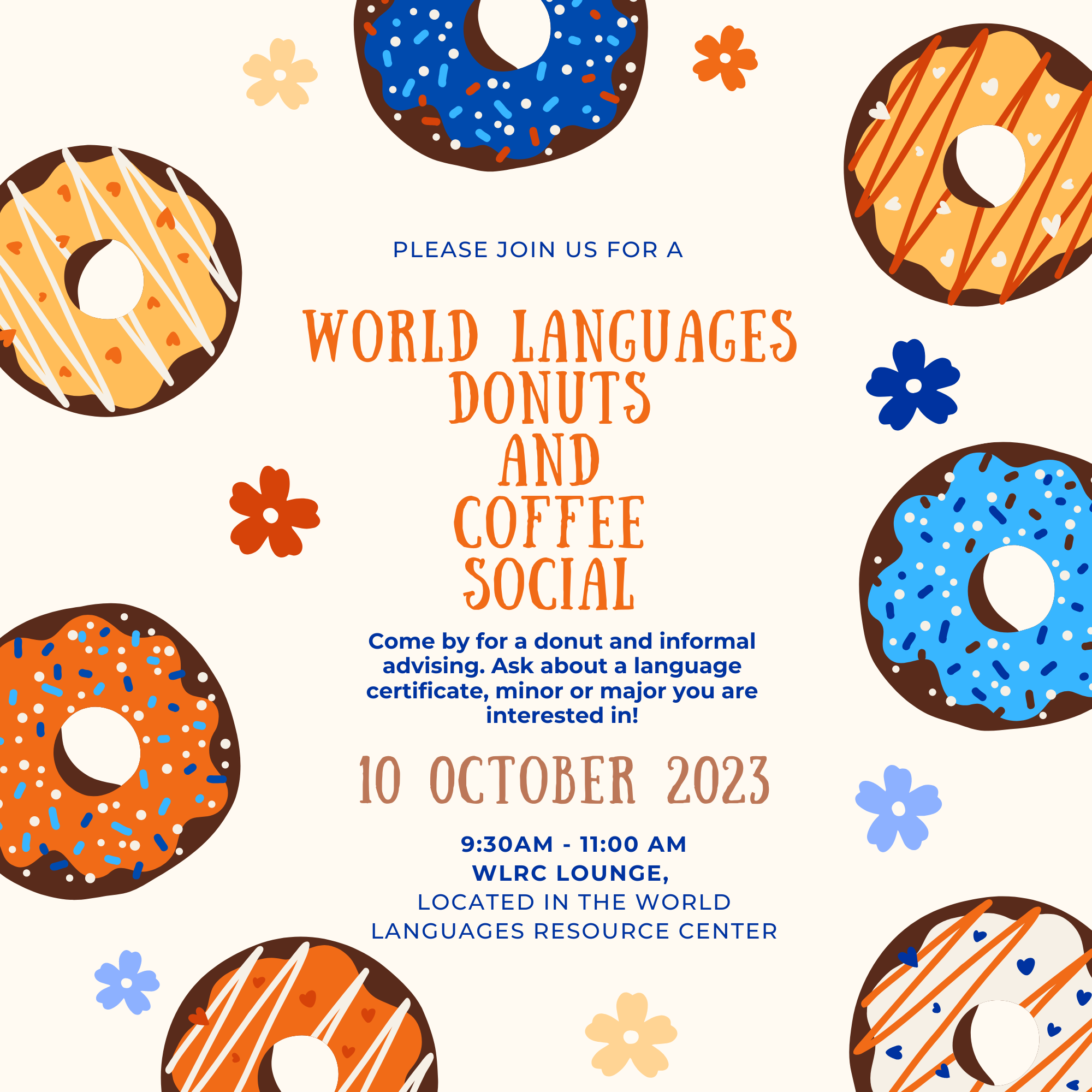 Donuts and coffee Social poster