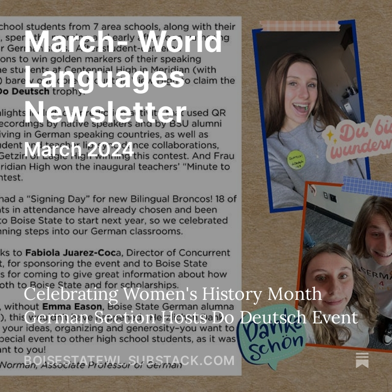 March World Languages Newsletter Preview