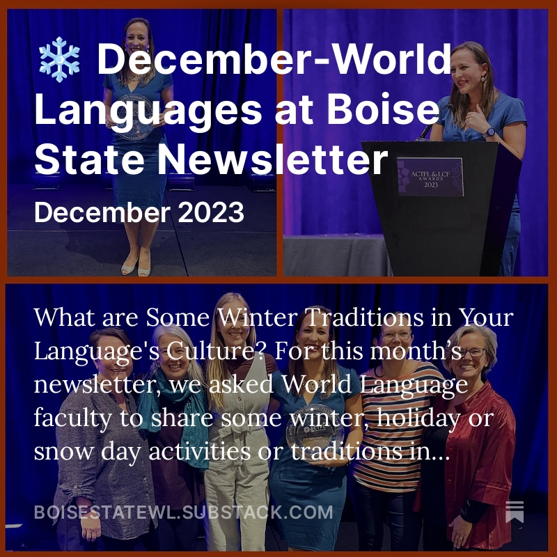 December World Languages Newsletter Preview