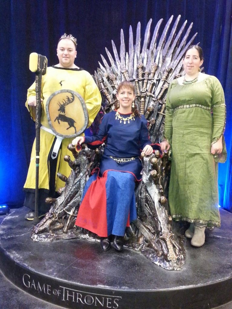 Lisa McClain on the Iron Throne from the tv show Game of Thrones