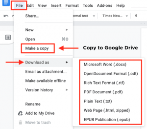How to download or copy to google drive.