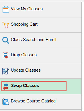 Example of selecting the Swap Classes tab.