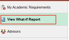 Example of selecting the View What-if Report tab.