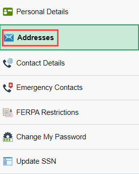 Select addresses tab