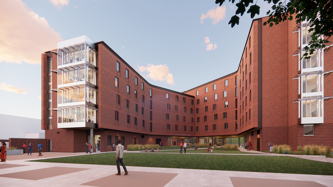 Rendering of new residence hall 