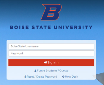 my.BoiseState login screenshot