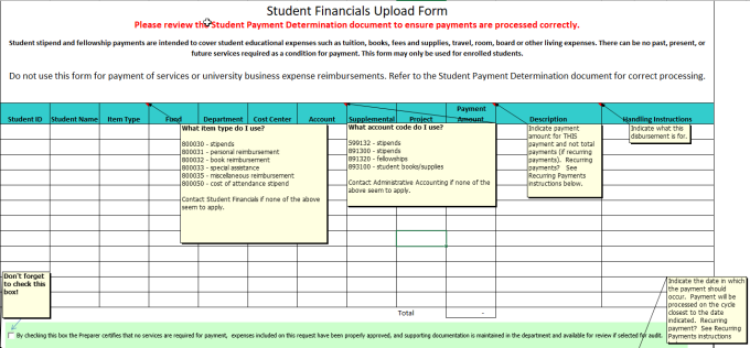 Stipend Form Instructions