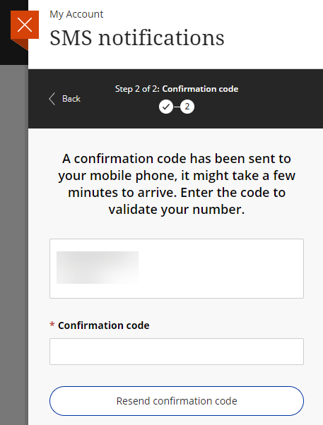 Enter your confirmation code